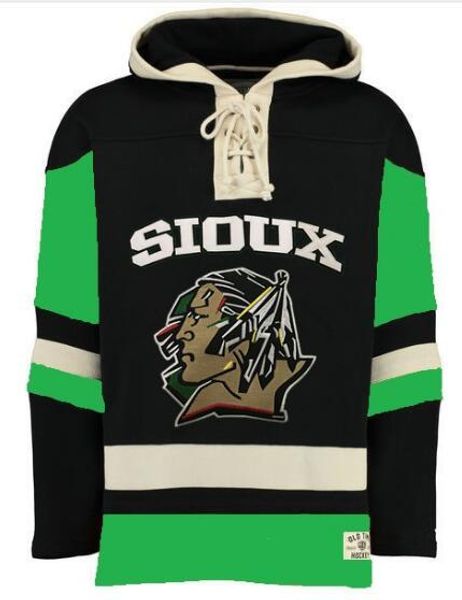 

north dakota fighting sioux hoodie custom any name any number stitched men ice hockey jersey hoodie sweatshirt xs-4xl ing, Black;red