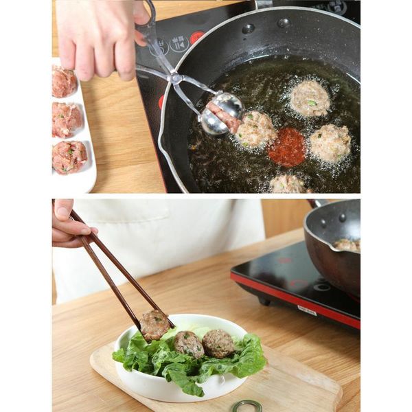 

stainless steel fish meat ball meatball food pellets maker producer prawn ball processing scoop kitchen cook meat poultry tool