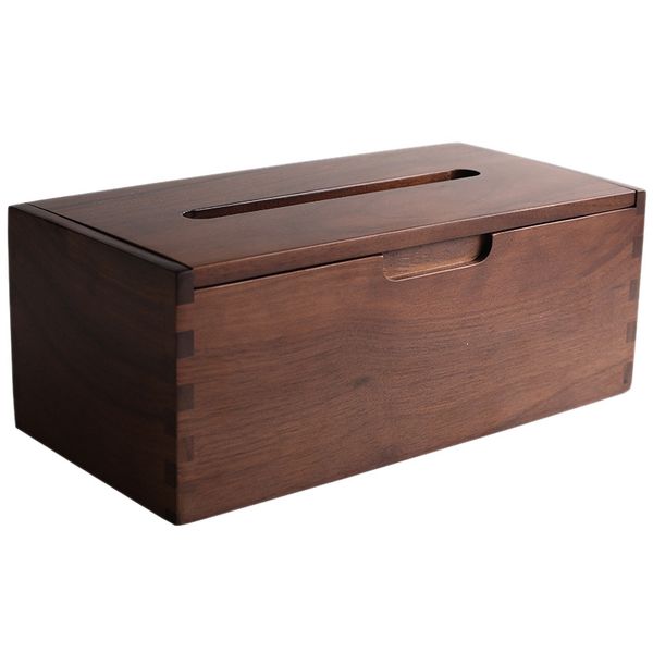 

japanese style black walnut tissue box holder wooden napkin dispenser deskstorage box kitchen bathroom organizer home decor