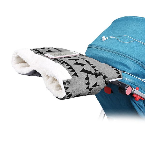 

winter warm gloves fleece baby stroller buggy pram windproof pushchair cart hand muff glove with pocket
