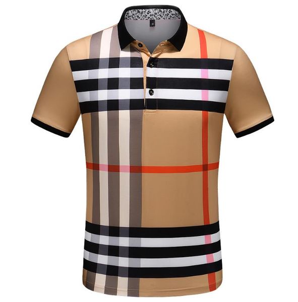 

2019 fa hion de igner polo de igner polo hirt tripe print lapel luxury cotton lim anti hrink t hirt plu ize m 3xl