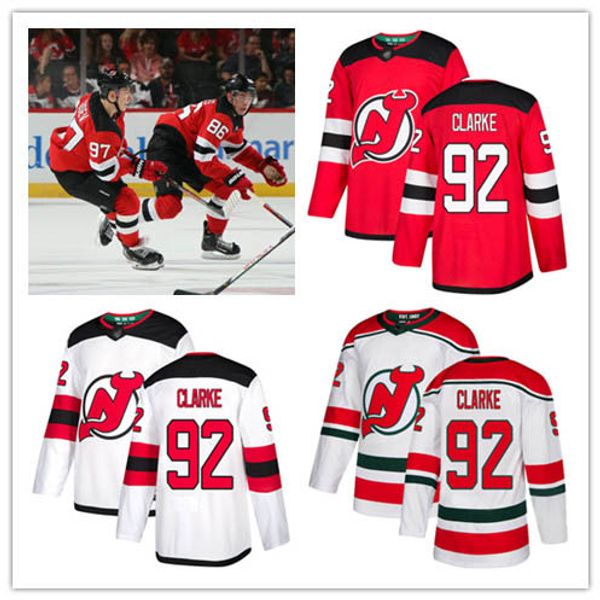 

men's graeme clarke jersey new jersey devils 92 fanatics red home white away premier breakaway alternate hockey jersey youth women&#039, Black;red