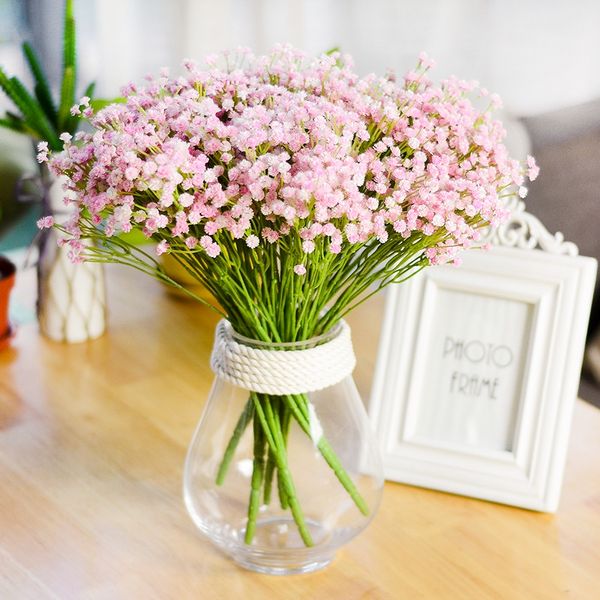 

7 branches gypsophila silk artificial flowers fake flowers bouquet for home garden office dining table wedding decor 1pcs