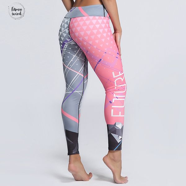 

dazzle прохладной многоцветных поножей тонких тренировок штаны мода треугольник печать полиэстер письмо нашивка женщина леггинсы плюс размер, Black