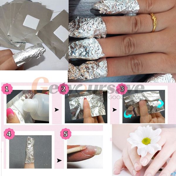 

100pcs/lot aluminium foil nail art soak off acrylic gel polish nail removal wraps remover makeup tool