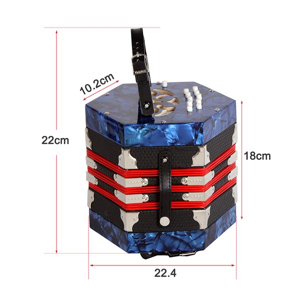 

good quality concertina accordion 20-button 40-reed anglo style with carrying bag