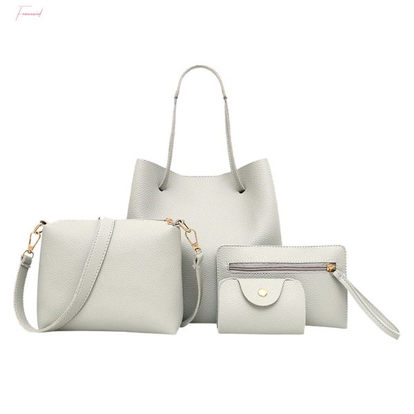 

large capacity tote 4pcs pattern leather handbag messenger card package sac main femme borsa donna bolso mujer torebka damska 50
