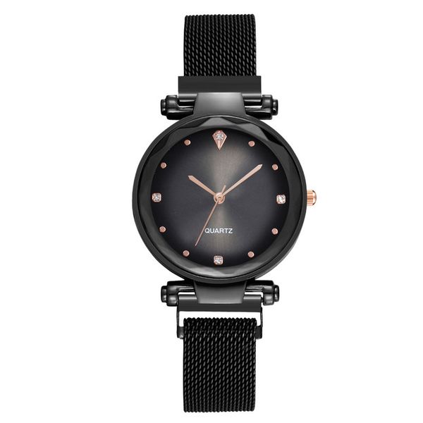 

fashion simple women's watch starry no digital dial stainless steel mesh belt ladies quartz watch gift relojes para mujer, Slivery;brown