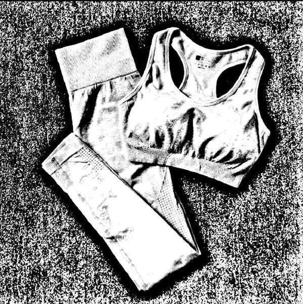 

2 piece ombre gym set vip, White;red