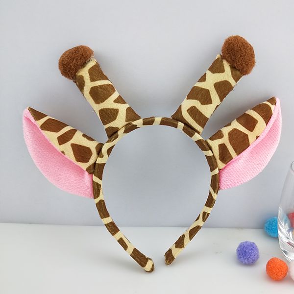 

women girl boy animal ear headband birthday party giraffe cosplay costume halloween christmas hair accessories, Slivery;white