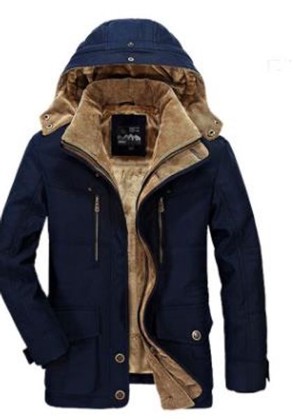 

winter new hombres men down jackets thick warm windbreaker male hooded fur coats, Black