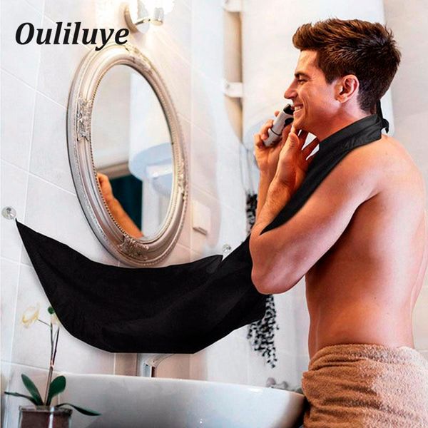 

120x80cm man bathroom apron black beard apron hair shave for man waterproof floral cloth household cleaning protecter