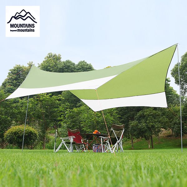 

camping tent tarp shelter 4.4m x 4.4m | lightweight waterproof rain tarpaulin| hiking, hammock, backpacking, picnic