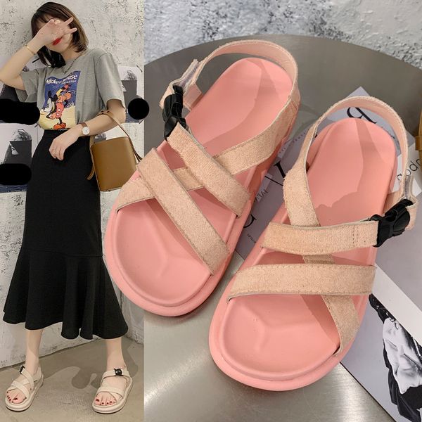 

muffins shoe med beige heeled sandals espadrilles platform all-match fashion womens shoes 2020 wedge summer heels flat, Black