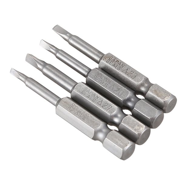 

bmby-4 x silver gray 50mm magnetic triangular electric screwdriver inserts set