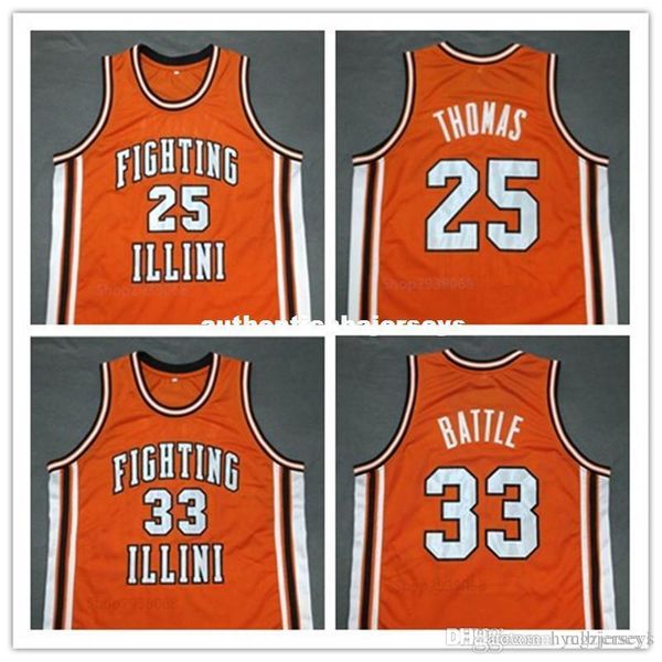 

custom deon thomas kenny battle fighting illinois college basketball jersey embroidery stitched customize any size and name, Black;blue