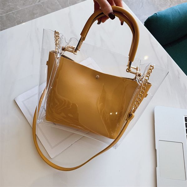 

transparent bag women's 2020 new style chain shoulder bag fashion jelly handbag