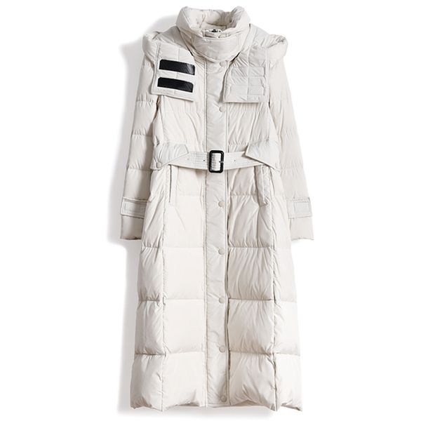 

2019 direct selling winter new arrival down jacket super warm hooded gray duck in the long women thickened fashion coat, Black