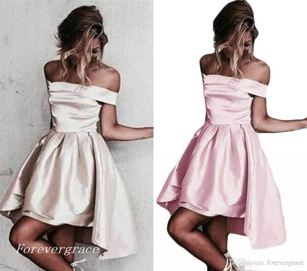 

2019 modern off shoulder cocktail dress a line short mini semi club wear homecoming party dress plus size custom make, Black