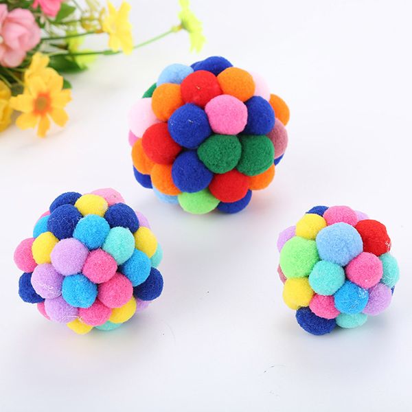 

pet dog ball kitten playing toys cat balls colourful hand-made bell stretch ball pet supplies ing