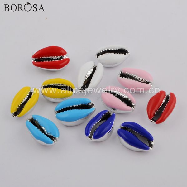 

borosa 10pcs boho natural sea shell loose beads cowrie shell beads natural conch jewelry accessories g1753 g1754