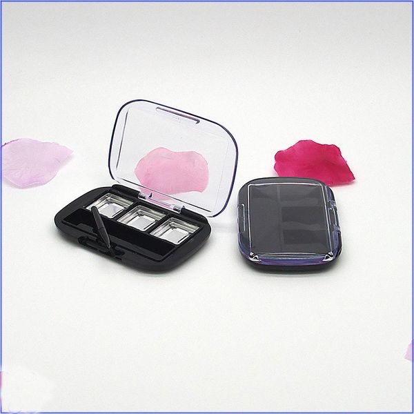 

косметическое compact 3 сетки square слейте eye shadow palette прозрачный контейнер губной помады с губ кисть eyeshadow коробка упаковки