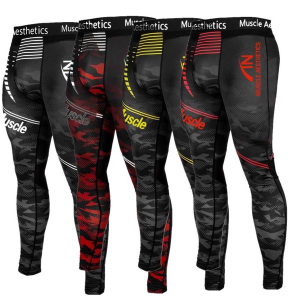 

мужчины леггинсы фитнес брюки спорт высокая упругие брюки мужские running jogger тренировочные брюки быстросохнущий, Black