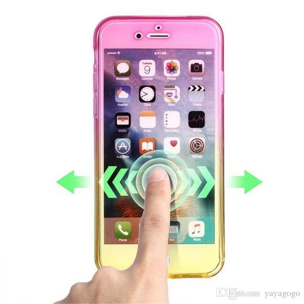 

360 degree full gradient color protective soft tpu case cover for samsung galaxy for ios