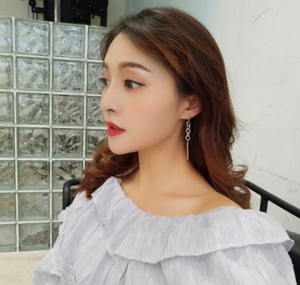 

new new earring hyperbole chain earring pendant long earring style tassel earrings stylish classic elegant, Silver