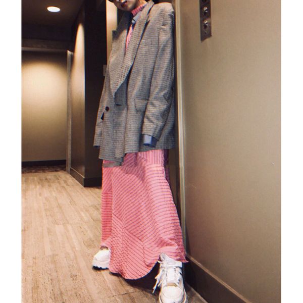

2019 autumn and winter boyfriend style women oversized plaid woolen blazer coat female suit, White;black