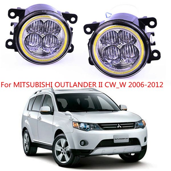 

for mitsubishi outlander ii cw_w 2006-2015 angel eyes fog lights 30w daytime running lights h11 led fog lamps 2pcs