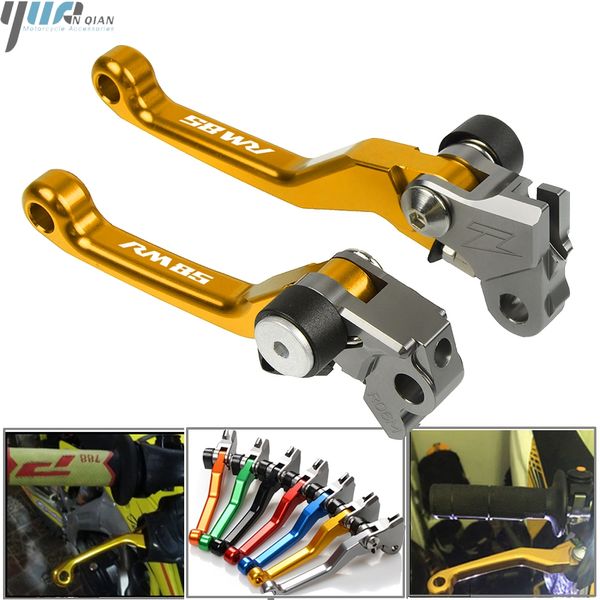 

motorcycle aluminum pivot foldable brake clutch levers for rm85 rm 85 2005-2015 2014 2013 dirt bike motocross accessories