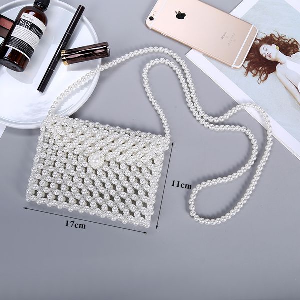 

small pearl bag 2020 summer new handmade beaded bag pearl ins mini fashion diagonal mobile phone women messenger