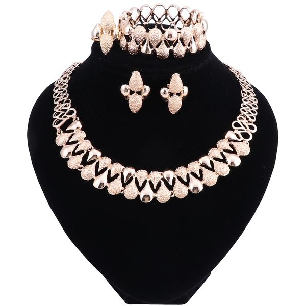 Dubai-Schmucksets für Frauen, afrikanische Perlen-Schmuckset, Hochzeit, indischer äthiopischer Schmuck, Statement-Halsketten-Ohrringe-Set