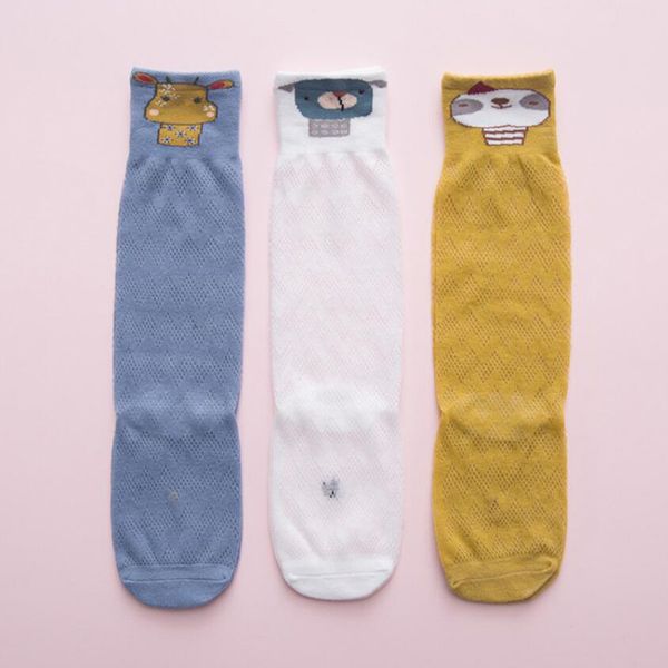 

new cotton baby socks cute giraffe/panda animal combination solid color comfortable breathable cartoon baby over the knee socks, Pink;yellow