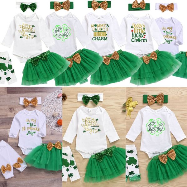 

новорожденных baby girl одежда устанавливает 2pcs цветочные печати romper комбинезон + пачка юбка outfit set, White