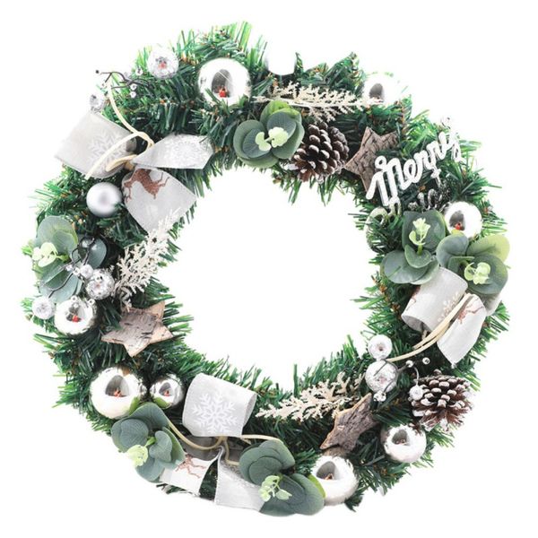

artificial christmas wreath door wall decoration with pine cone ball and bowknot gifts for christmas guirnalda navidad 40cm