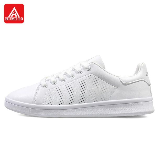 

humtto outdoor 2020 new men/women lace-up white shoes synthetic leather solid color female shoes casual soft sneakers summer