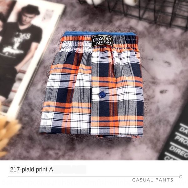 

men's arlo 217 men's boxer underwear cotton underwear pants and trousers loose comfortable classic plaid printed home pants, Black;white
