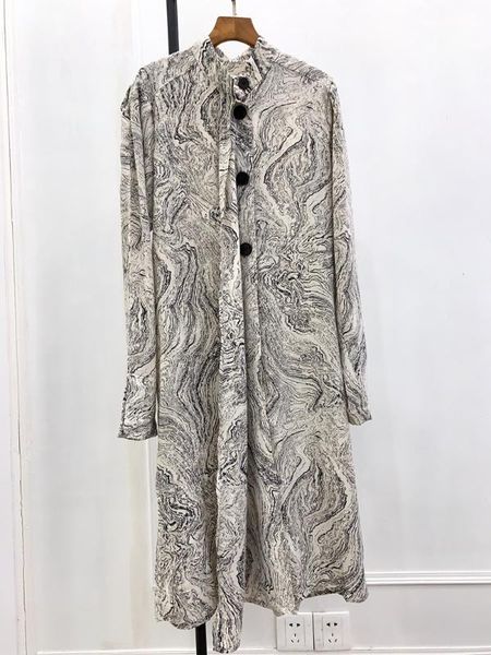 

women dress silhouette design tie shirt dress marble print, Black;gray