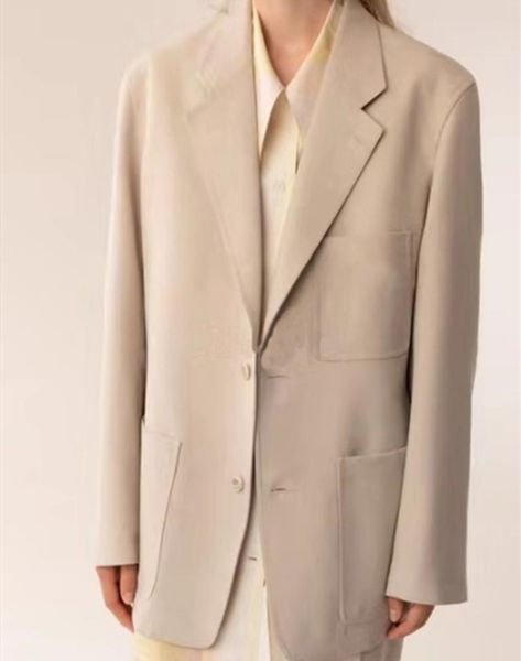 

2019 fall and winter silhouette single-breasted oversized wool blazer coat two-color for both men and women, White;black