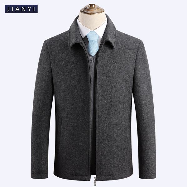 

coats men winter 2019 autumn and winter new men's plus velvet thick woolen coat men's warm windbreaker jacket, Black