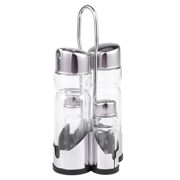 

5x salt pepper oil sauce vinegar dispenser cruet condiment set glass container other kitchen tools