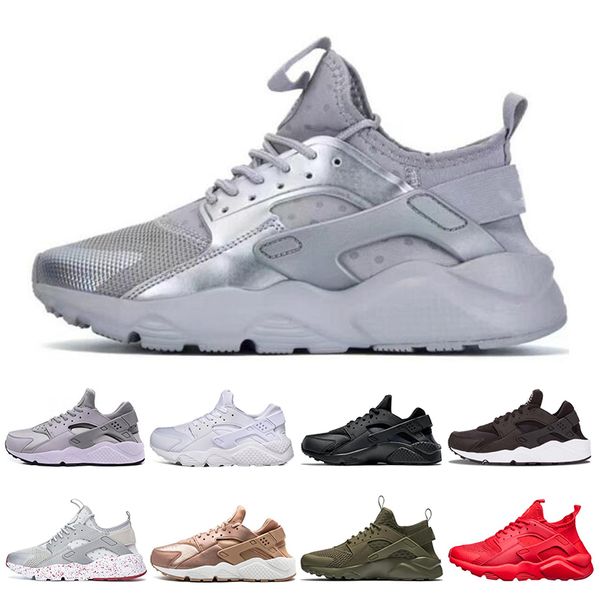 

new huarache 4.0 1.0 running shoes triple white black grey silver men women huarache shoes huaraches sports sneakers size 36-45