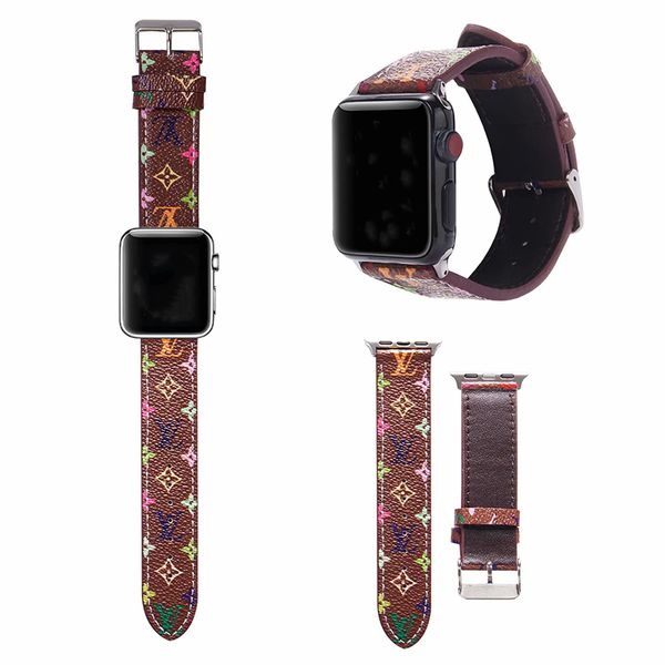 

мода Ѭоконй apple watch Ѭемеок 38mm40mm42mm44mm дизайнеѬ ѬегђлиѬђемй кожанй Ѭемеок iwatch, Black;brown