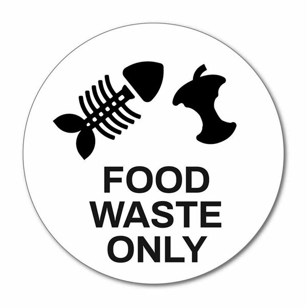 

18*18cm food waste only recycle sticker decal window sign graphic bin car safety warning slogan vinyl sticker