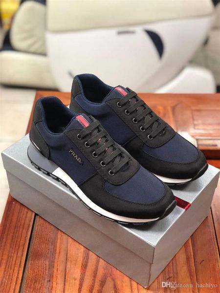 

2019prada designers linea rossa sport americas cup silver mesh red patent sneaker shoes with original box