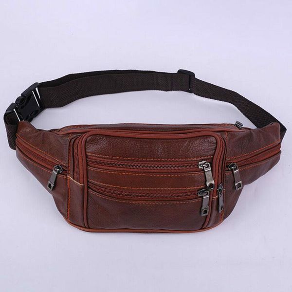

retro leather fanny pack men's waist belt bag women's purse hip pouch travel bag
