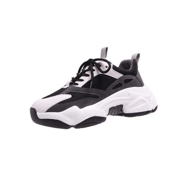 

women's tide new wild super fire platform casual mesh breathable sneakers, Black