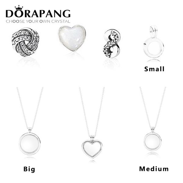 

new 100% 925 sterling silver pandora pendant magnetic diy chain memory floating locket hallowmas heart-shaped charms necklace jewelry, Black